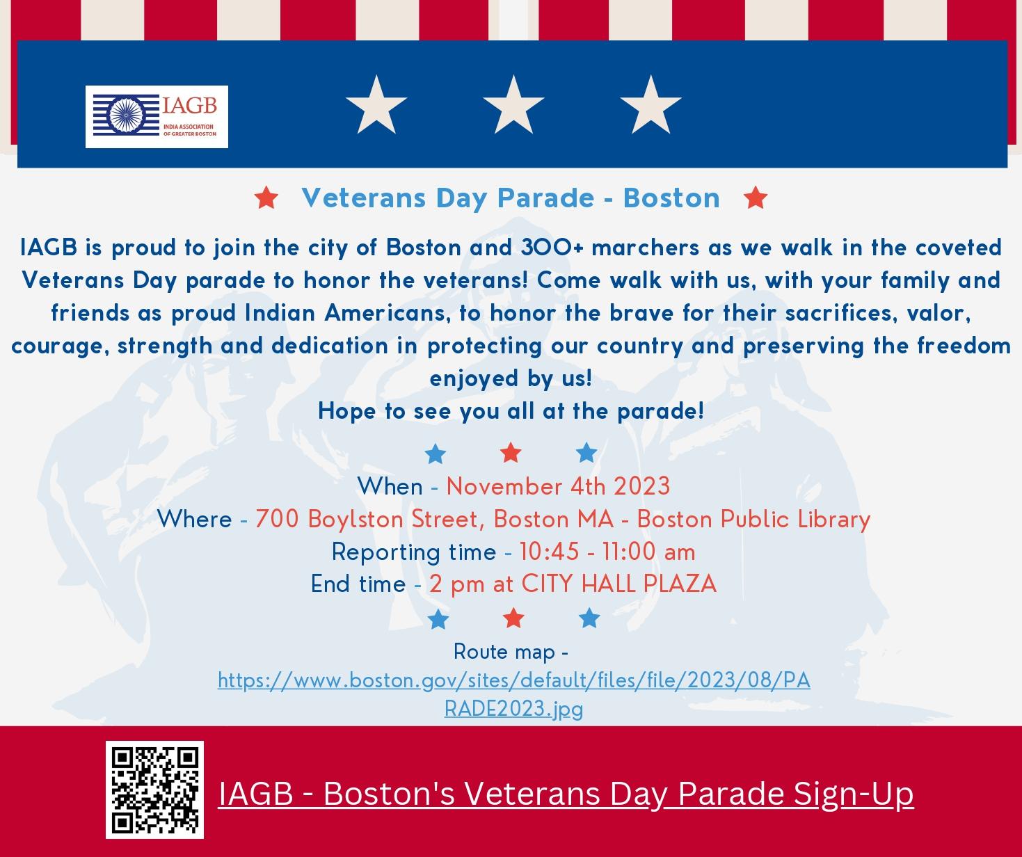 Boston Veterans Day Parade - IAGB Walk